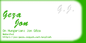 geza jon business card